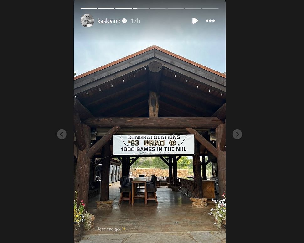 Marchand's celebration banner (Katrina Sloane IG)